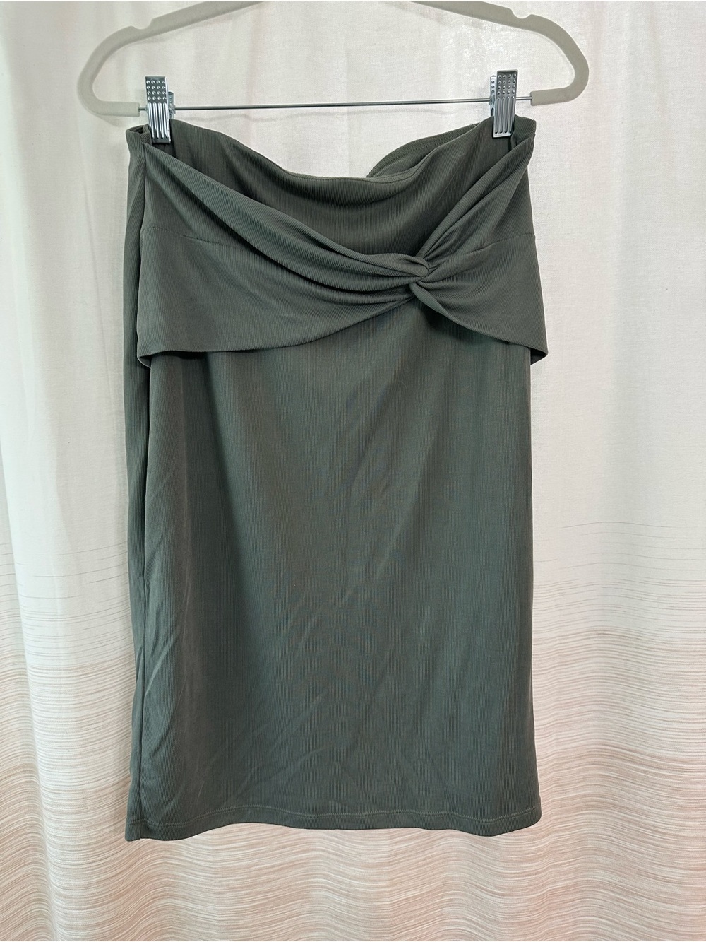 Splendid Knot-Front Olive Green Pencil Skirt Size L